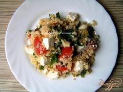 «Мятный салат из кускуса с помидорами, фетой и оливками» - приготовления блюда - шаг 5