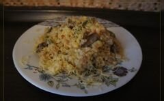 «Ризотто с грибами, стручковой фасолью и мясом» - приготовления блюда - шаг 6