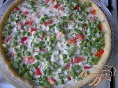 «Пирог с лососем, зеленью и овощами» - приготовления блюда - шаг 5
