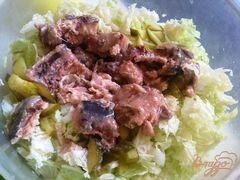 «Салат с сардинами» - приготовления блюда - шаг 7