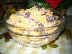 «Салат с сухариками и фасолью» - приготовления блюда - шаг 4
