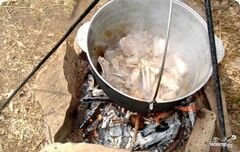 «Шурпа из свинины на костре» - приготовления блюда - шаг 1