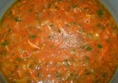 «Подливка томатная с жареными огурцами» - приготовления блюда - шаг 5