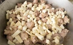 «Свинина тушеная с сельдереем, морковью и капустой» - приготовления блюда - шаг 5