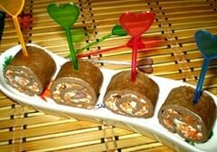 «Печеночные рулетики с морковью по-корейски» - приготовления блюда - шаг 9