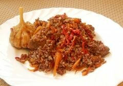 «Плов из красного риса» - приготовления блюда - шаг 3