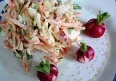 «Зимний салат с кунжутными семечками» - приготовления блюда - шаг 6
