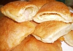 «Пирожки с сыром и ветчиной из слоеного теста» - приготовления блюда - шаг 7