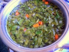 «Зеленый борщ с фасолью (постный)» - приготовления блюда - шаг 4