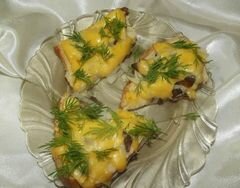«Горячие бутерброды с маринованными грибами» - приготовления блюда - шаг 5