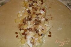 «Кулебяка с яблоком, изюмом и корицей» - приготовления блюда - шаг 3