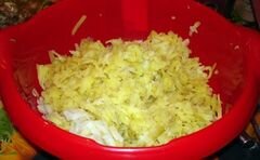 «Картофельные зразы с колбасой, яйцом, луком» - приготовления блюда - шаг 1