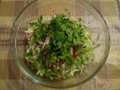 «Овощной салат с яблоком и майонезом» - приготовления блюда - шаг 5