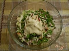 «Овощной салат с яблоком и майонезом» - приготовления блюда - шаг 7