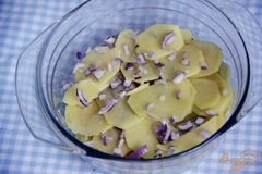 «Гратин из картофеля с копченой семгой и беконом» - приготовления блюда - шаг 4