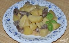 «Картошка с сердечками куриными» - приготовления блюда - шаг 6