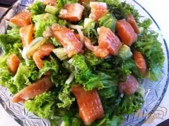 «Салат с овощами, семгой и водорослями чука» - приготовления блюда - шаг 12