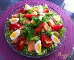 «Салат с овощами, семгой и водорослями чука» - приготовления блюда - шаг 13
