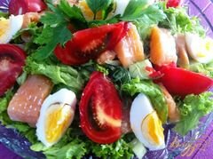 «Салат с овощами, семгой и водорослями чука» - приготовления блюда - шаг 14