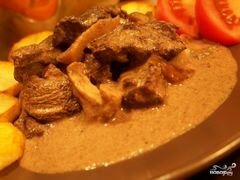«Бефстроганов из оленины» - приготовления блюда - шаг 7