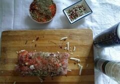 «Мясной рулет с белыми грибами и белым перцем» - приготовления блюда - шаг 3