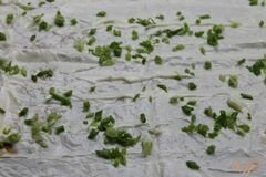 «Фаршированный лаваш ветчиной, сыром и помидорами» - приготовления блюда - шаг 3