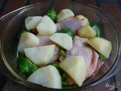 «Курица запеченная со стручковой фасолью и брюссельской капустой» - приготовления блюда - шаг 4