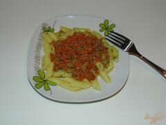 «Паста пенне с фаршем и овощами» - приготовления блюда - шаг 6