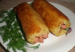 «Сосиска в картофельном пюре» - приготовления блюда - шаг 6